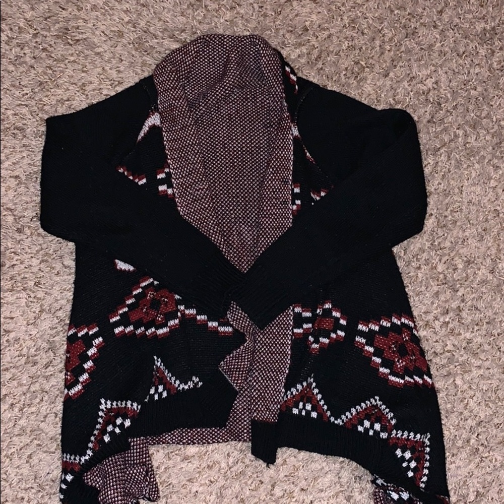 Black and Maroon Cartigan